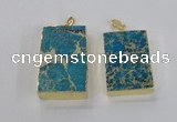 NGP2616 20*40mm - 25*45mm rectangle sea sediment jasper pendants