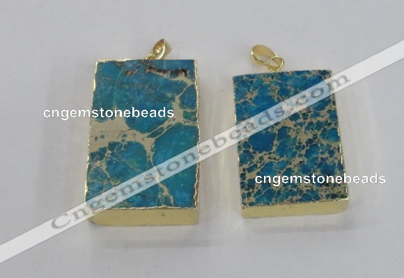 NGP2616 20*40mm - 25*45mm rectangle sea sediment jasper pendants