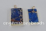 NGP2618 20*40mm - 25*45mm rectangle sea sediment jasper pendants