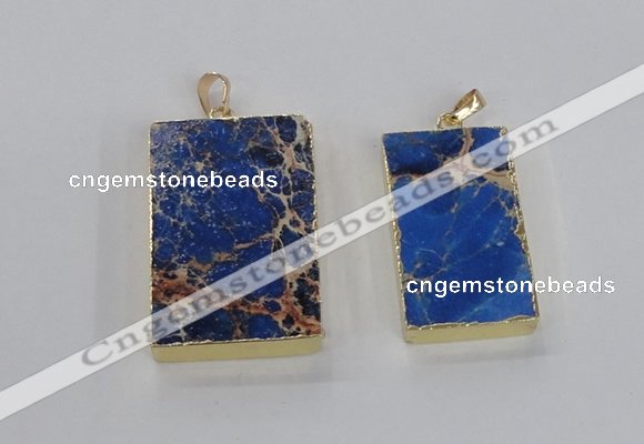 NGP2618 20*40mm - 25*45mm rectangle sea sediment jasper pendants