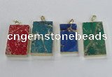 NGP2619 20*40mm - 25*45mm rectangle sea sediment jasper pendants