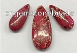 NGP262 15*30mm - 20*50mm flat teardrop sea sediment jasper pendants set