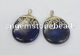 NGP2623 40*50mm oval lapis lazuli gemstone pendants wholesale