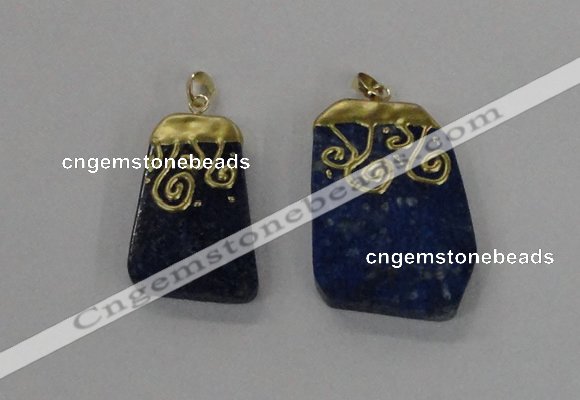 NGP2625 25*35mm - 35*45mm freeform lapis lazuli gemstone pendants