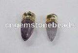 NGP2628 12*30mm - 15*40mm cone amethyst gemstone pendants