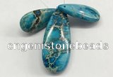 NGP263 15*30mm - 20*50mm flat teardrop sea sediment jasper pendants set