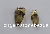 NGP2630 15*35mm - 18*40mm cone lemon quartz gemstone pendants