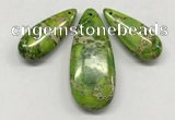 NGP264 15*30mm - 20*50mm flat teardrop sea sediment jasper pendants set