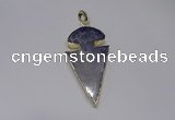 NGP2647 25*48mm - 28*54mm arrowhead agate pendants wholesale
