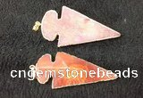 NGP2657 24*53mm - 26*55mm arrowhead agate pendants wholesale