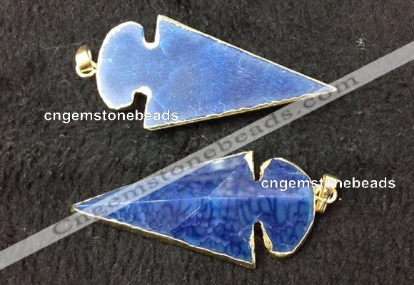 NGP2660 24*53mm - 26*55mm arrowhead agate pendants wholesale