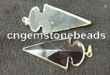 NGP2661 24*53mm - 26*55mm arrowhead agate pendants wholesale