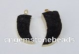 NGP2673 15*35mm – 20*45mm horn druzy agate gemstone pendants