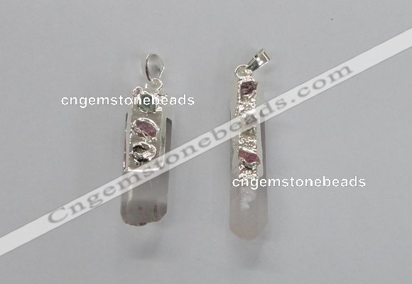 NGP2677 12*35mm - 15*40mm sticks white crystal pendants wholesale