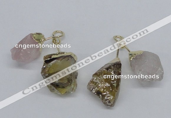 NGP2681 18*25mm - 20*25mm nuggets mixed quartz pendants wholesale