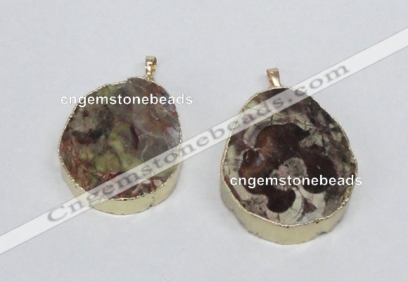 NGP2688 35*45mm - 40*50mm freeform ocean agate pendants