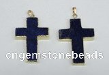 NGP2692 30*45mm - 32*48mm cross lapis lazuli gemstone pendants