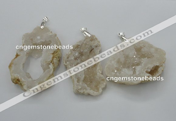 NGP2700 30*40mm - 50*65mm freeform druzy agate pendants