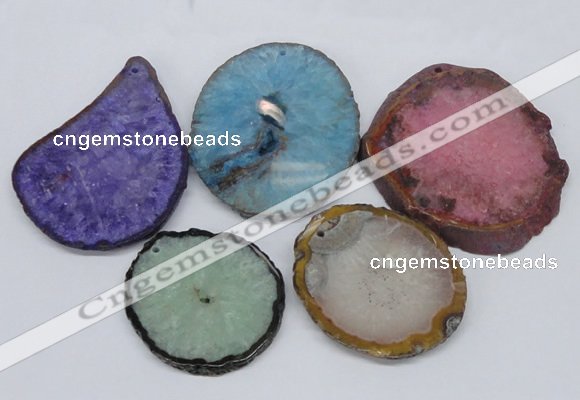 NGP2716 45*50mm - 55*75mm freeform druzy agate pendants