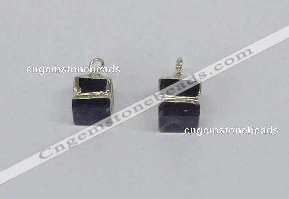 NGP2728 11*13mm - 12*15mm cube amethyst gemstone pendants