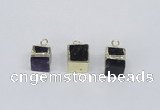 NGP2732 11*13mm - 12*15mm cube mixed quartz gemstone pendants