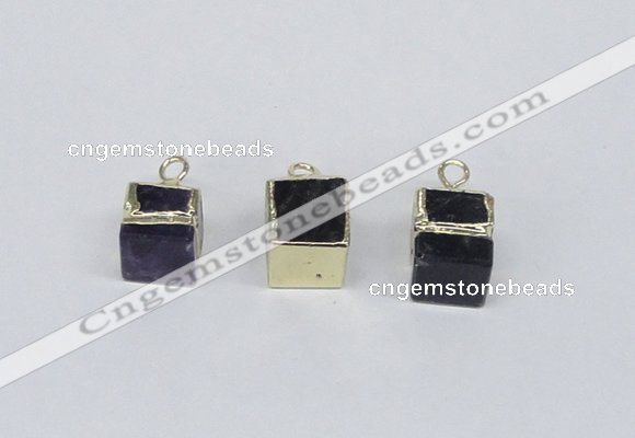 NGP2732 11*13mm - 12*15mm cube mixed quartz gemstone pendants