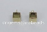 NGP2735 11*14mm cube lemon quartz gemstone pendants