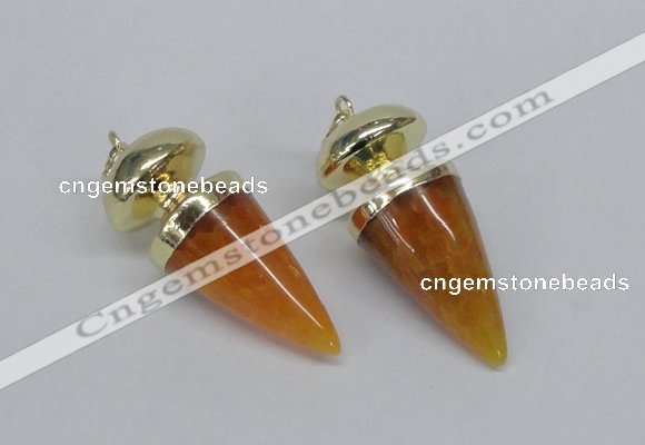 NGP2738 20*45mm - 20*50mm cone agate gemstone pendants wholesale