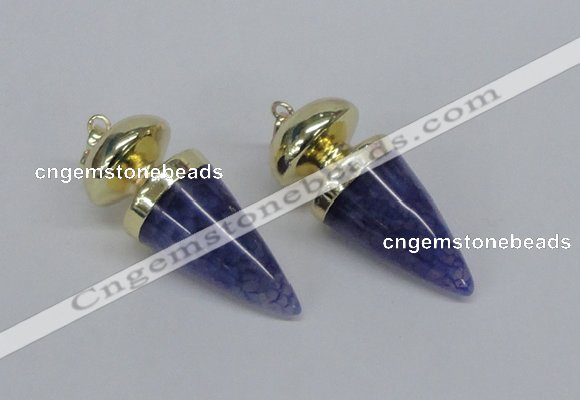 NGP2739 20*45mm - 20*50mm cone agate gemstone pendants wholesale