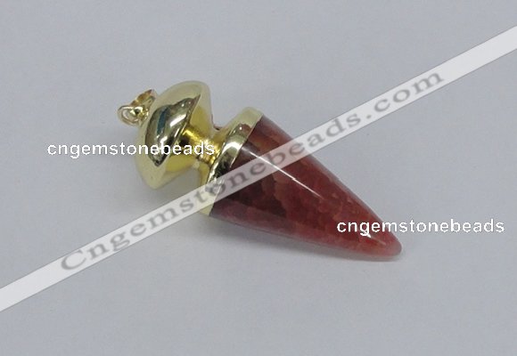 NGP2740 20*45mm - 20*50mm cone agate gemstone pendants wholesale