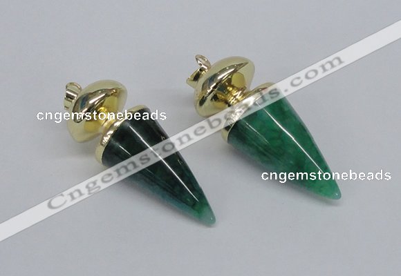 NGP2742 20*45mm - 20*50mm cone agate gemstone pendants wholesale