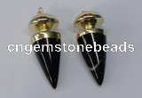 NGP2743 20*45mm - 20*50mm cone agate gemstone pendants wholesale