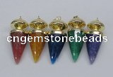 NGP2744 20*45mm - 20*50mm cone agate gemstone pendants wholesale