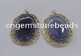 NGP2756 50*60mm oval agate gemstone pendants wholesale