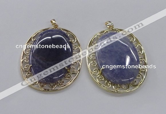 NGP2756 50*60mm oval agate gemstone pendants wholesale