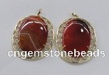 NGP2757 50*60mm oval agate gemstone pendants wholesale