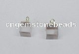 NGP2778 10*12mm - 12*14mm cube white crystal gemstone pendants