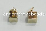 NGP2780 10*12mm - 12*14mm cube yellow tiger eye gemstone pendants