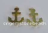 NGP2784 40*50mm anchor agate gemstone pendants wholesale