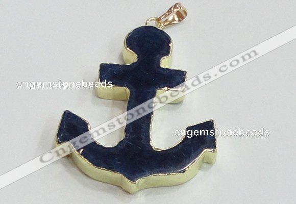 NGP2787 40*50mm anchor agate gemstone pendants wholesale