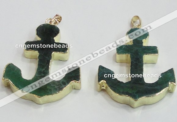 NGP2788 40*50mm anchor agate gemstone pendants wholesale