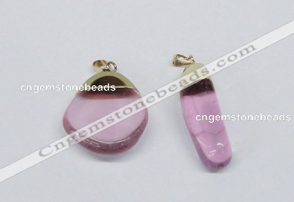 NGP2796 15*30mm - 25*35mm freeform crystal glass pendants wholesale