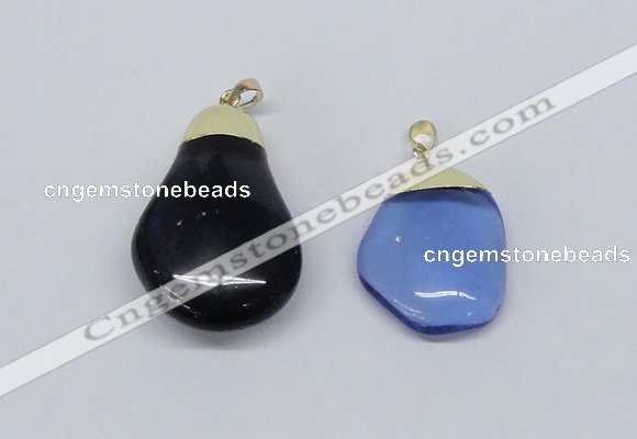 NGP2798 15*30mm - 25*35mm freeform crystal glass pendants wholesale