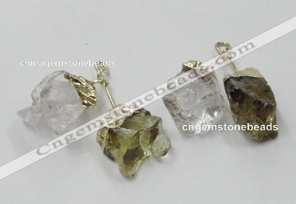 NGP2808 18*25mm - 20*25mm nuggets mixed quartz pendants wholesale