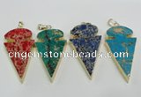 NGP2824 25*50mm - 27*55mm arrowhead sea sediment jasper pendants