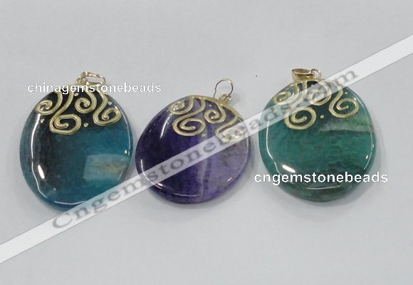 NGP2834 30*35mm - 35*45mm freeform agate gemstone pendants wholesale