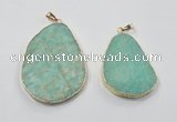 NGP2837 30*40mm - 40*50mm freeform amazonite gemstone pendants