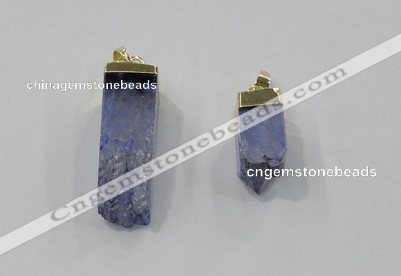 NGP2844 8*20mm - 12*40mm sticks druzy agate gemstone pendants