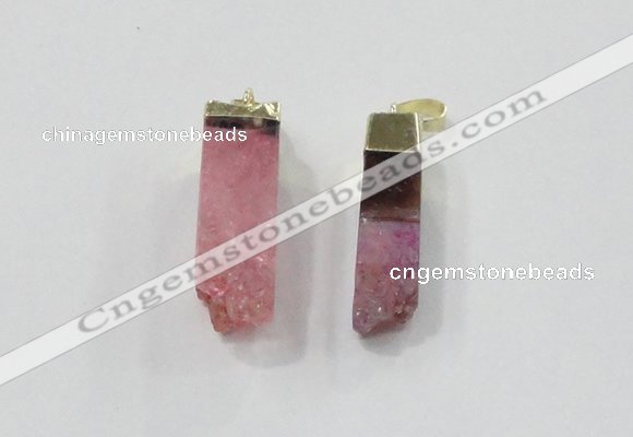 NGP2845 8*20mm - 12*40mm sticks druzy agate gemstone pendants