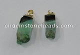 NGP2847 8*20mm - 12*40mm sticks druzy agate gemstone pendants